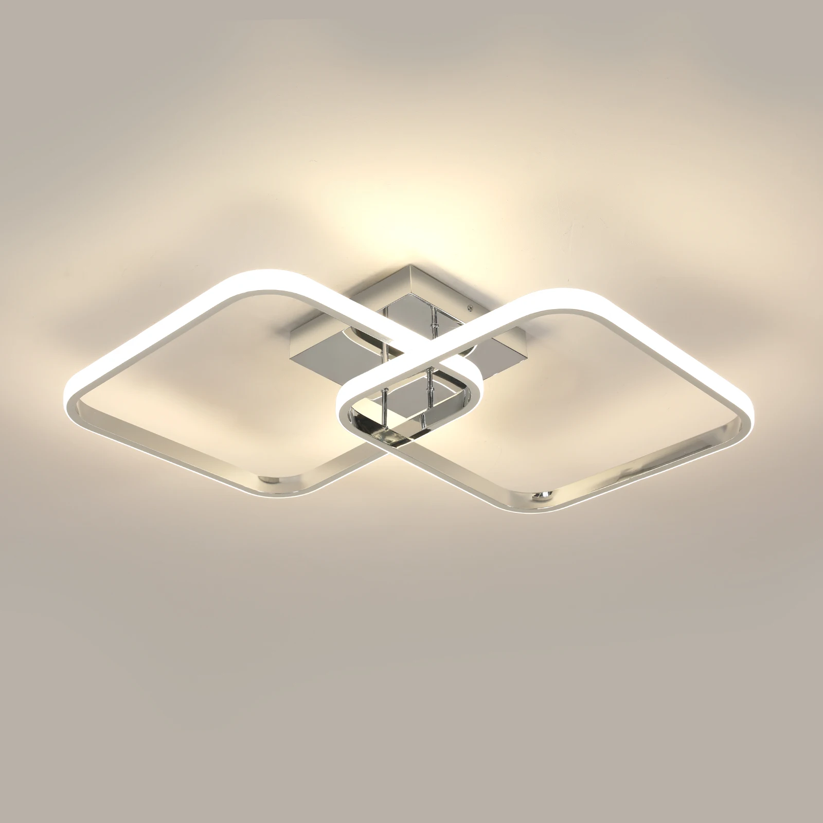 Ceiling Light Modern LED Black Double Ring Ceiling Lamp Natrual Light 4000K Lighting Fixtures for Bedroom Kitchen Living Room St