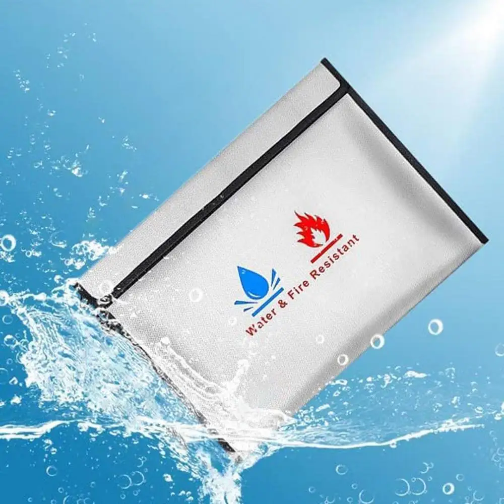 Fireproof Document Bag Waterproof Document Holder With Zipper Cash Holder 2X Envelope Containers For Documents And Valuables