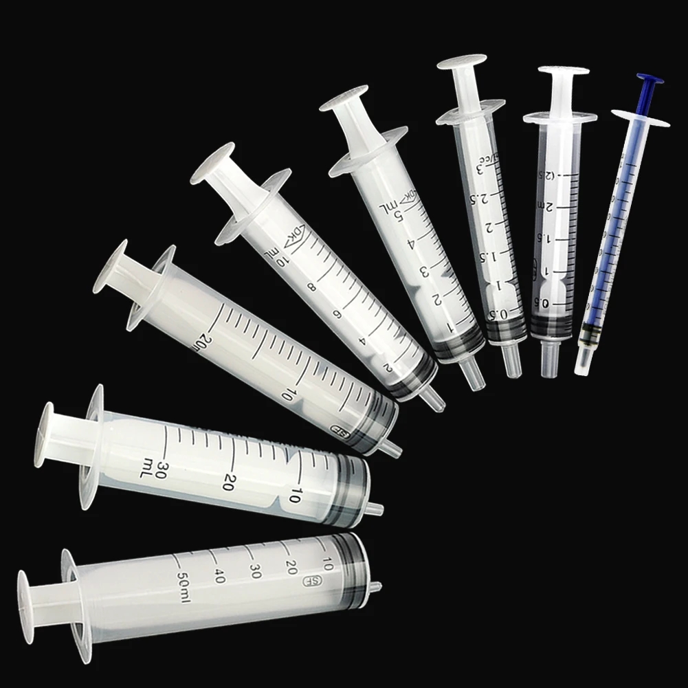 1ml 2.5ml 3ml 5ml 10ml 20ml 30ml 50ml 10Pcs Disposable Syringe Pet No Sterile Feeder Needle Glue Disposable Syringe
