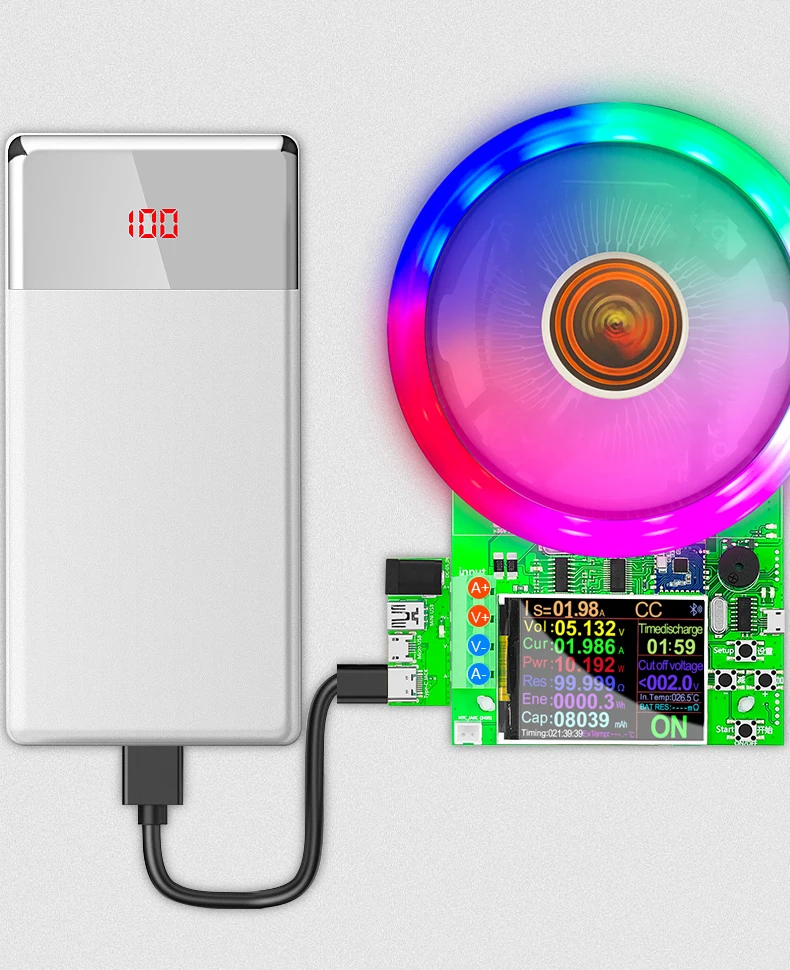 DL24/P Color 2.4' DC USB Tester Electronic Load Lithium Battery Capacity Monitor Discharge Charge Power Meter Supply Checker APP