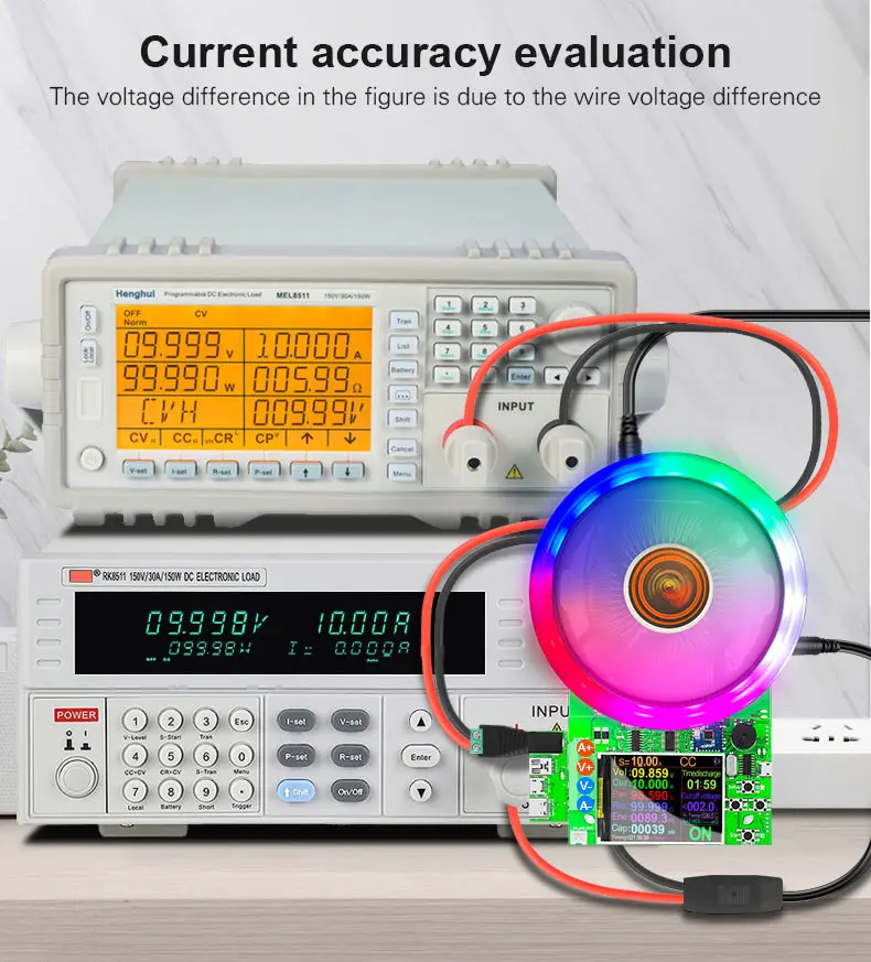 DL24/P Color 2.4' DC USB Tester Electronic Load Lithium Battery Capacity Monitor Discharge Charge Power Meter Supply Checker APP