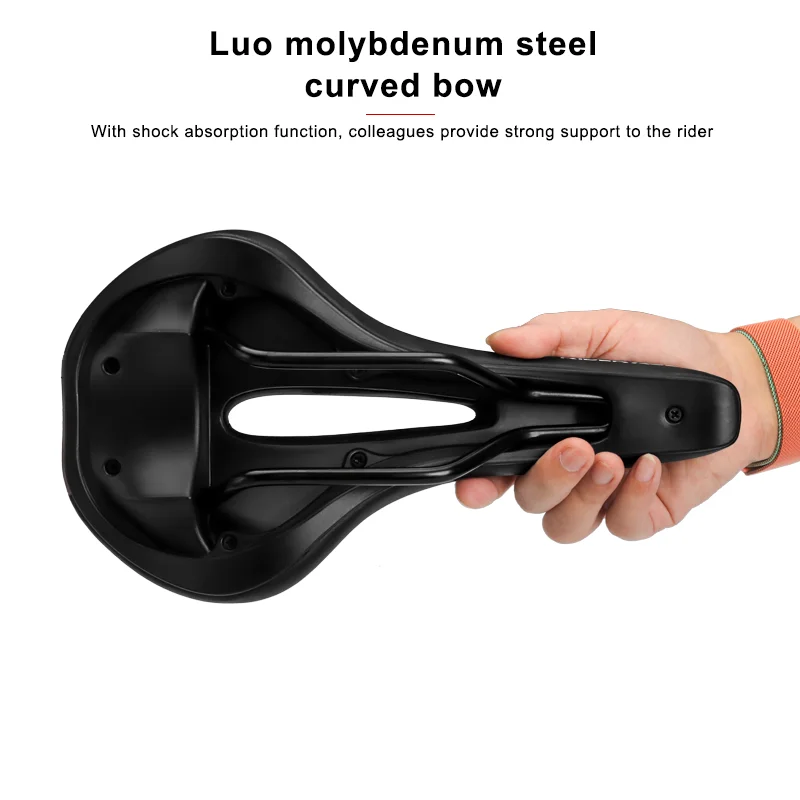 Bike Saddle Silicone Cushion Cycling Seat PU Leather Surface Silica Filled Gel TimeTrial Comfortable Shockproof Bicycle Saddle