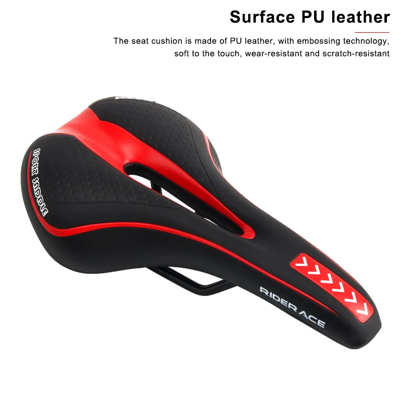 Bike Saddle Silicone Cushion Cycling Seat PU Leather Surface Silica Filled Gel TimeTrial Comfortable Shockproof Bicycle Saddle