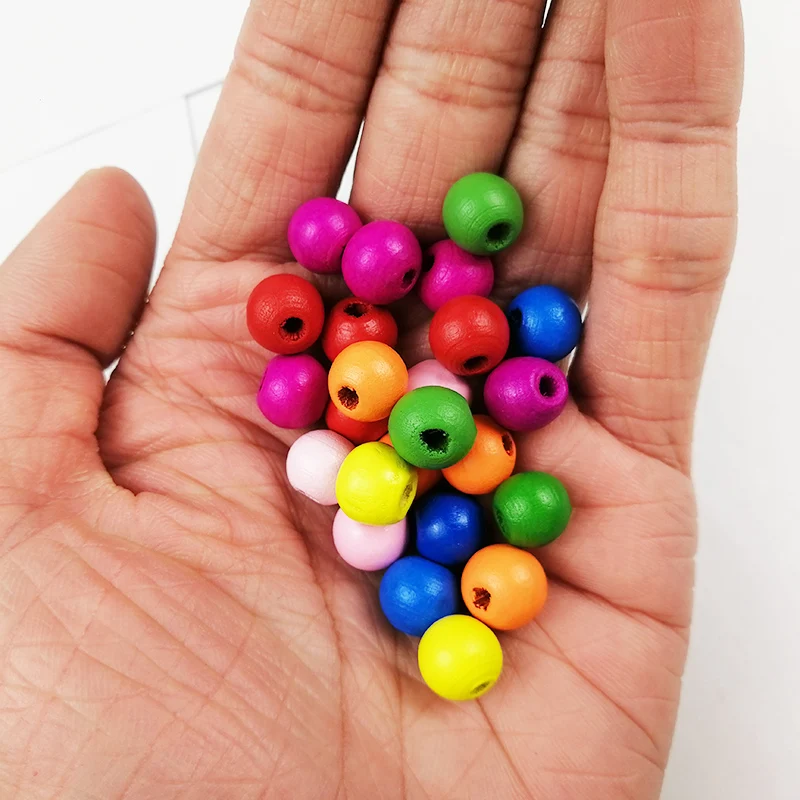 6~500pcs Multicolor Spacer Wood Beads 4/6/8mm Round Wooden Beads for Jewelry Making Baby Rattle Pacifier Beading Findings