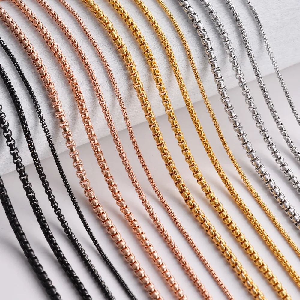 1 Piece Stainless Steel Pearl Necklace Chain Figaro Chain Necklace for Pendant Men Women Necklace Jewelry Accessories