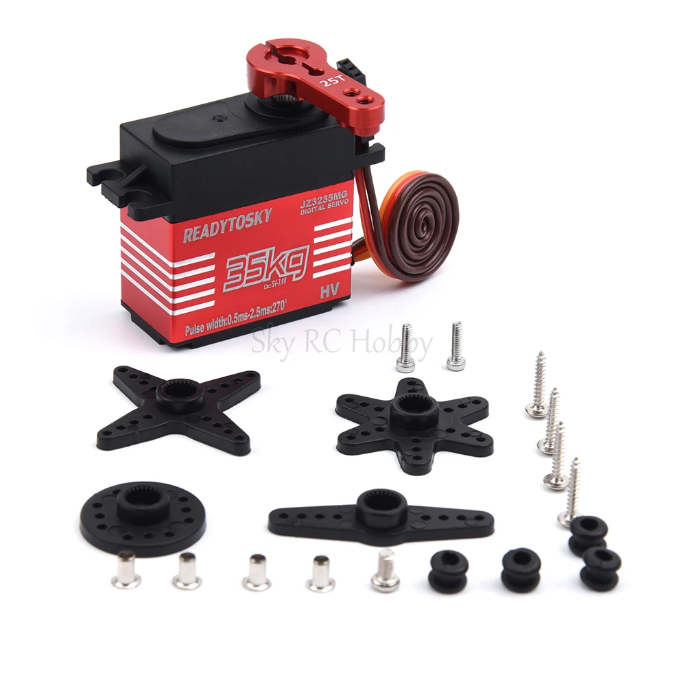 Waterproof 20KG 25KG 30kg 35kg 40KG 60KG Servos 180 270 360 Degree Large Torque Digital Servo Metal Gears 25T Arm For RC Car