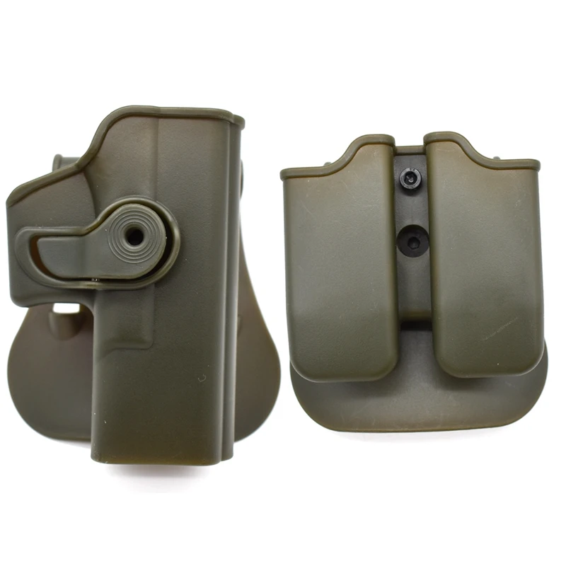 IMI Gun Holster Defense Retention Tactical Gun Holster for GL 17 Gen 1-4 9mm Double Magazine Pouch