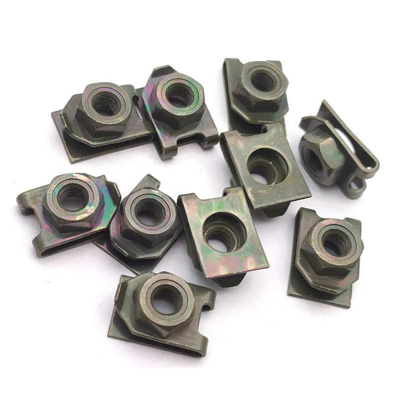 10 Set Plastic Cover Silver Stainless Steel Screw Bolt and U Type Clips with Nut M6 6mm M5 5mm for Motorcycle Scooter ATV Moped