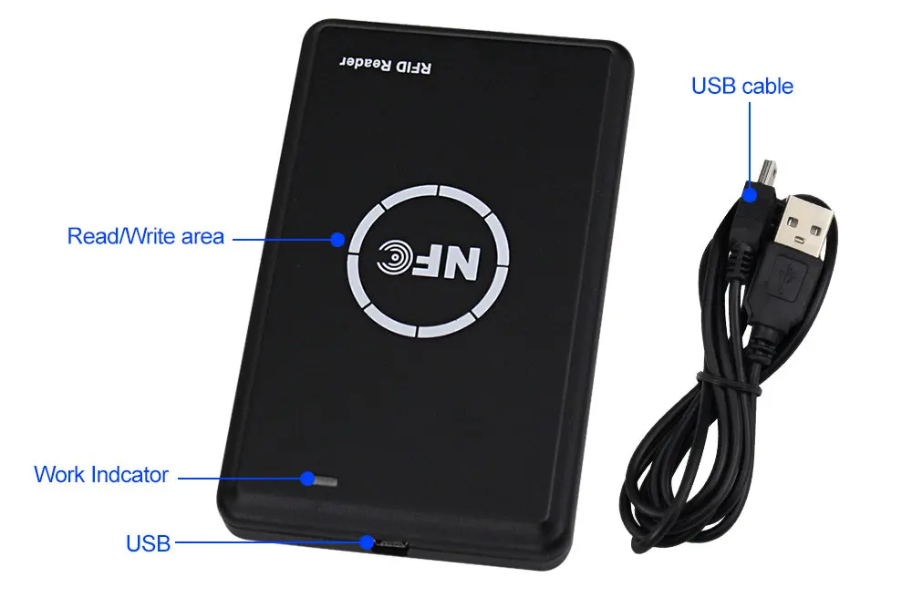 RFID Copier Duplicator 125KHz Key fob NFC Smart Card Reader Writer 13.56MHz Encrypted Programmer USB UID T5577 EM4305 Cards Tags