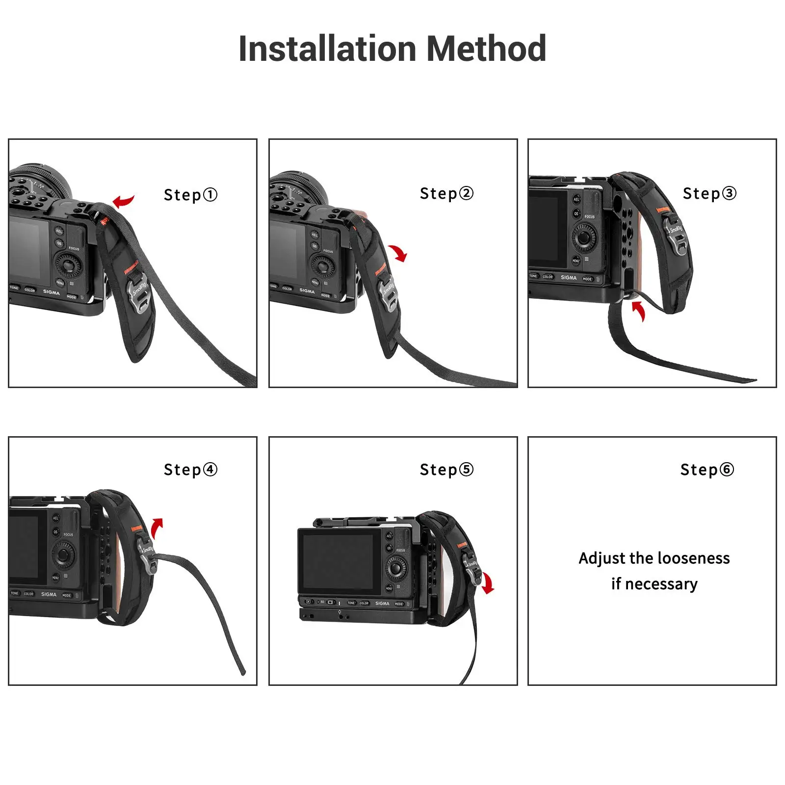 SmallRig Universal Hand Strap For DSLR Camera Cage Side Handgrip With Strap Slot Case Adjustable Secure Grip Support Rig -2456