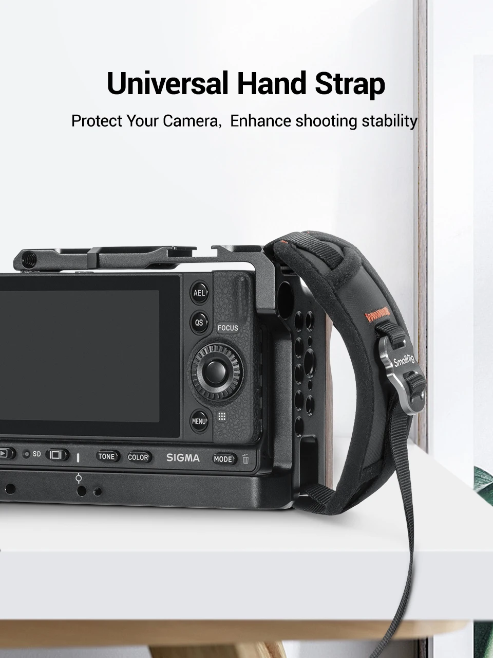 SmallRig Universal Hand Strap For DSLR Camera Cage Side Handgrip With Strap Slot Case Adjustable Secure Grip Support Rig -2456