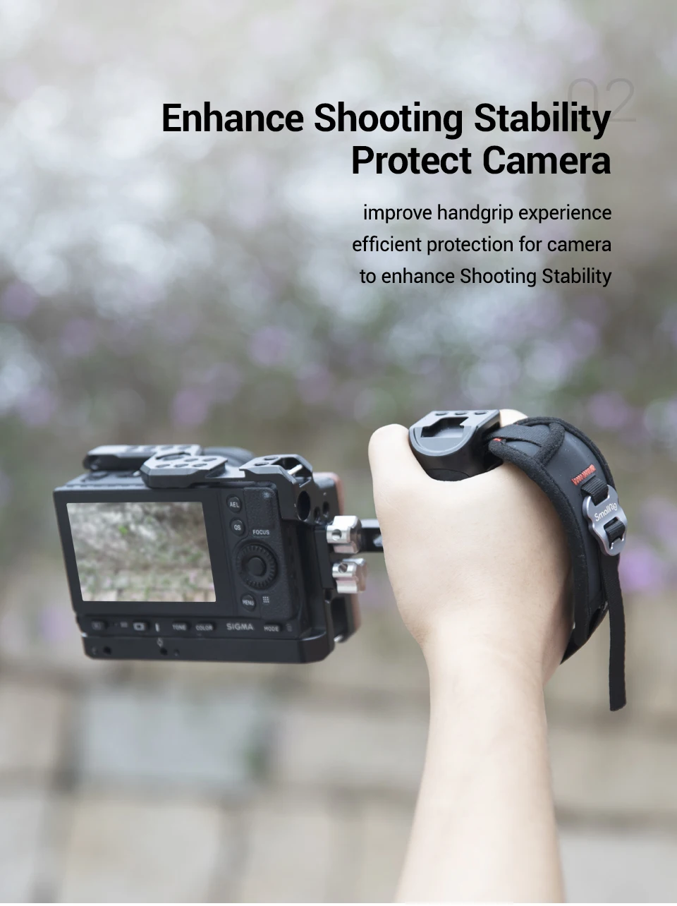 SmallRig Universal Hand Strap For DSLR Camera Cage Side Handgrip With Strap Slot Case Adjustable Secure Grip Support Rig -2456