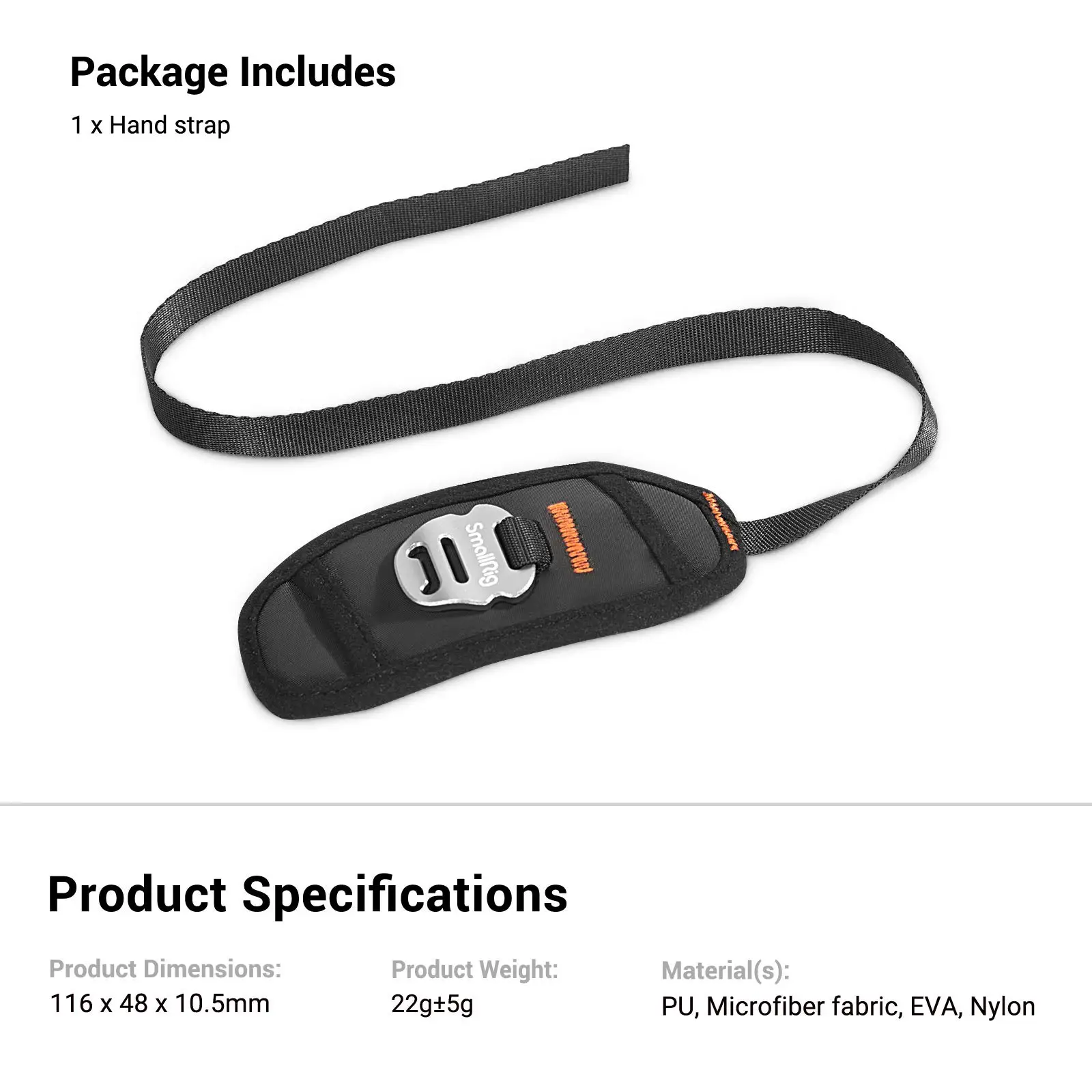 SmallRig Universal Hand Strap For DSLR Camera Cage Side Handgrip With Strap Slot Case Adjustable Secure Grip Support Rig -2456