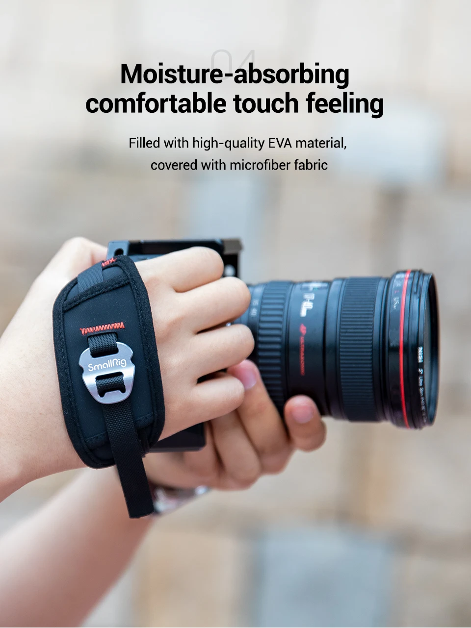 SmallRig Universal Hand Strap For DSLR Camera Cage Side Handgrip With Strap Slot Case Adjustable Secure Grip Support Rig -2456
