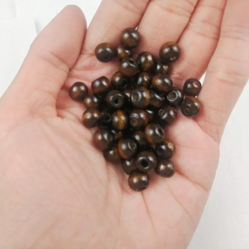 10~500pcs Brown Natural Wooden Beads 5/6/8/10/12MM Eco-Friendly wood Round Loose beads for Jewelry makeing bracelet DIY