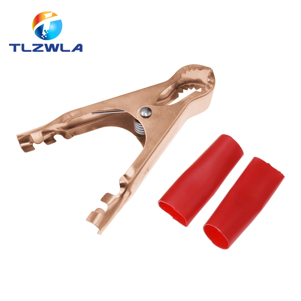 2Pcs 50A Red + Black 80mm Crocodile Car Caravan Van Battery Test Lead Clips Best Promotion Alligator Clips