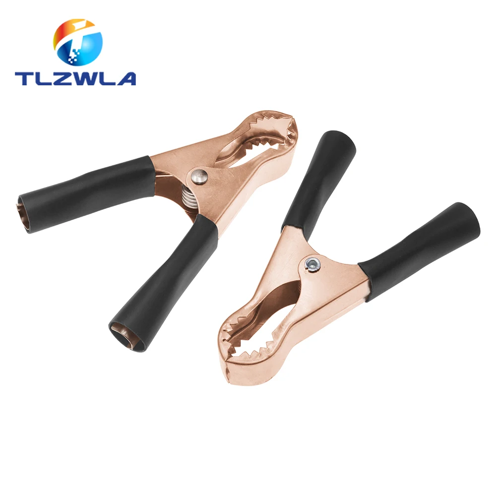 2Pcs 50A Red + Black 80mm Crocodile Car Caravan Van Battery Test Lead Clips Best Promotion Alligator Clips