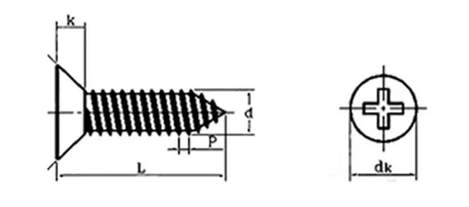 ZONSANTA M1.4 M1.7 M2 M2.3 M2.6 M3 M4 M5 M6 304 Stainless Steel Cross Recessed Countersunk Flat Head Tapping Screws Wood Screw