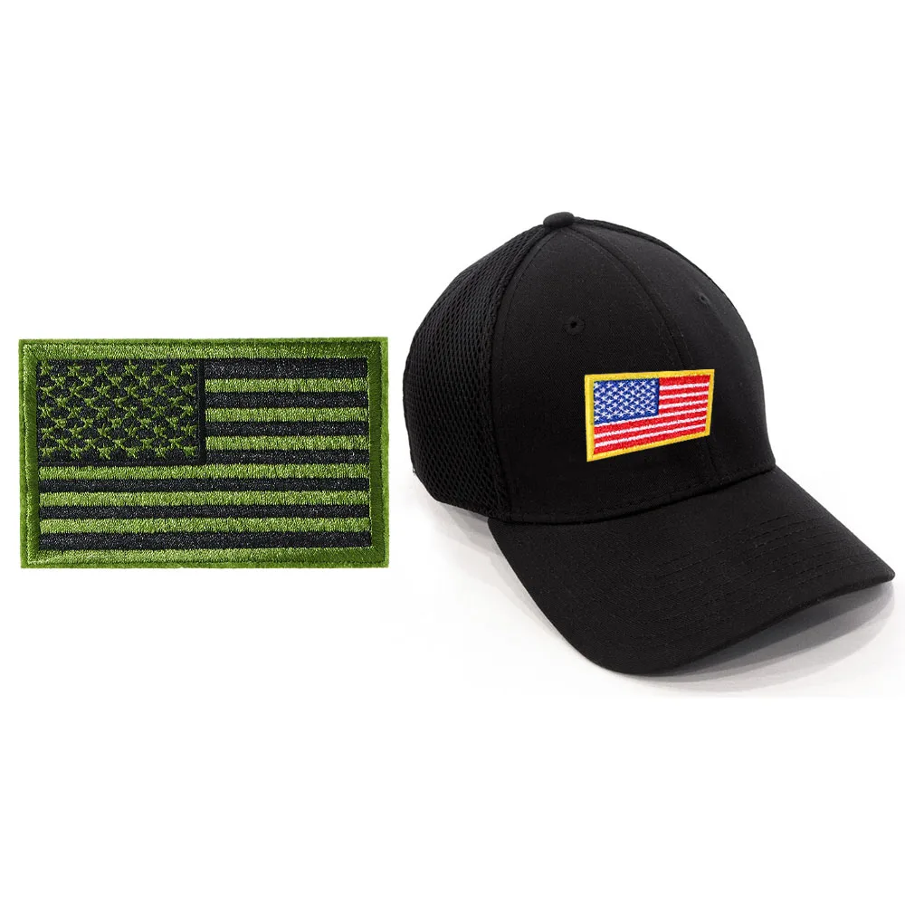 Embroidered Thread American Flag Embroidered Patch Patriotic USA Tactics Patch Punk Style Patch Men Women Kids Decor