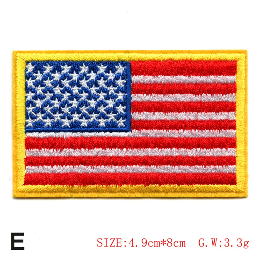 Embroidered Thread American Flag Embroidered Patch Patriotic USA Tactics Patch Punk Style Patch Men Women Kids Decor