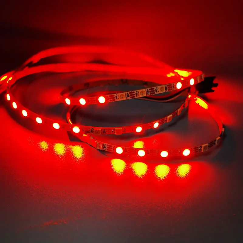1M DC5V 90 120 200 LEDs/m WS2812C 2020 LED Addressable pixel LED Strip Flexible RGB Full Color Strip IP20 White PCB 4mm Wide PCB