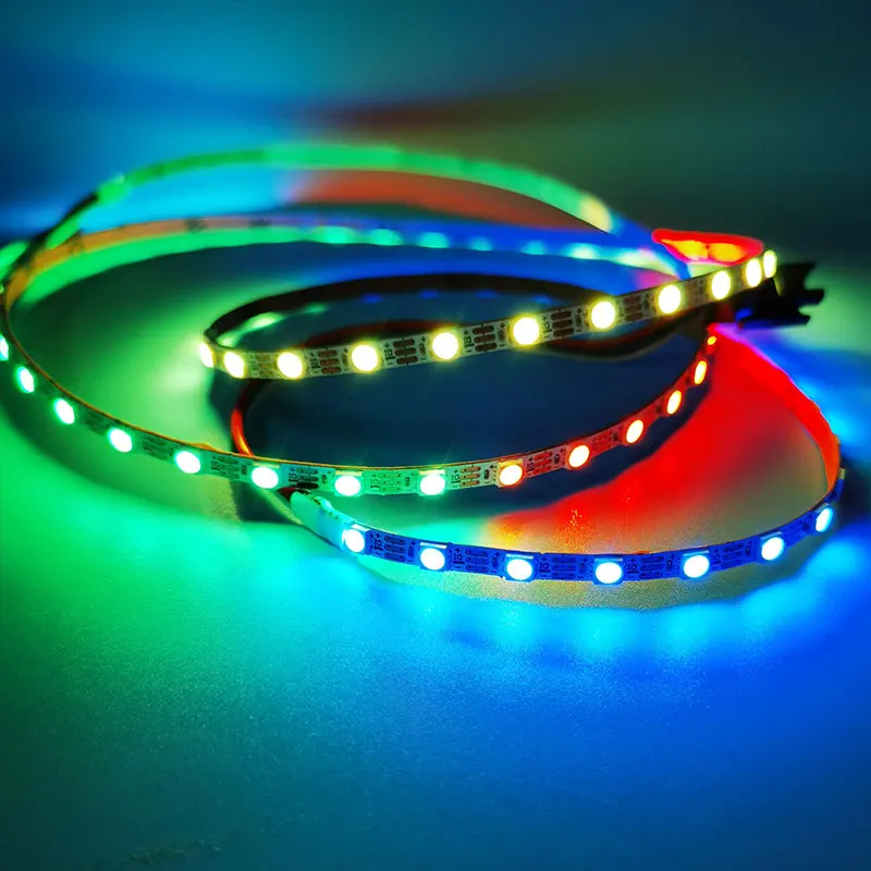 1M DC5V 90 120 200 LEDs/m WS2812C 2020 LED Addressable pixel LED Strip Flexible RGB Full Color Strip IP20 White PCB 4mm Wide PCB