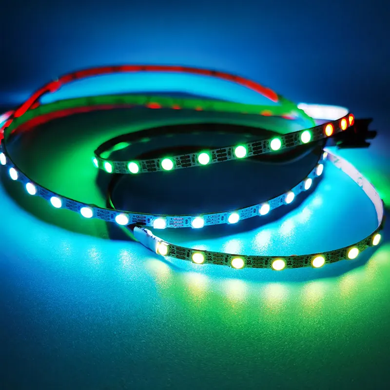 1M DC5V 90 120 200 LEDs/m WS2812C 2020 LED Addressable pixel LED Strip Flexible RGB Full Color Strip IP20 White PCB 4mm Wide PCB