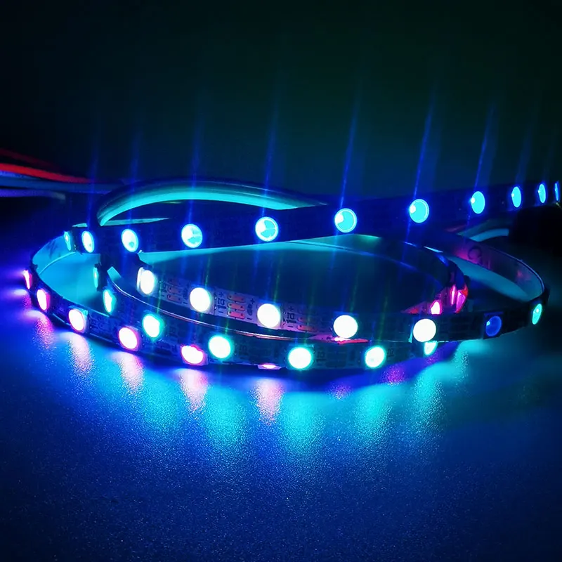 1M DC5V 90 120 200 LEDs/m WS2812C 2020 LED Addressable pixel LED Strip Flexible RGB Full Color Strip IP20 White PCB 4mm Wide PCB