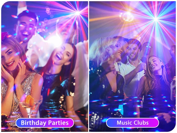 U'King 2PCS USB Mini Voice-Activated Magic Ball Light LED Disco Ball Light DJ Atmosphere Light Remote Control Strobe Night Light