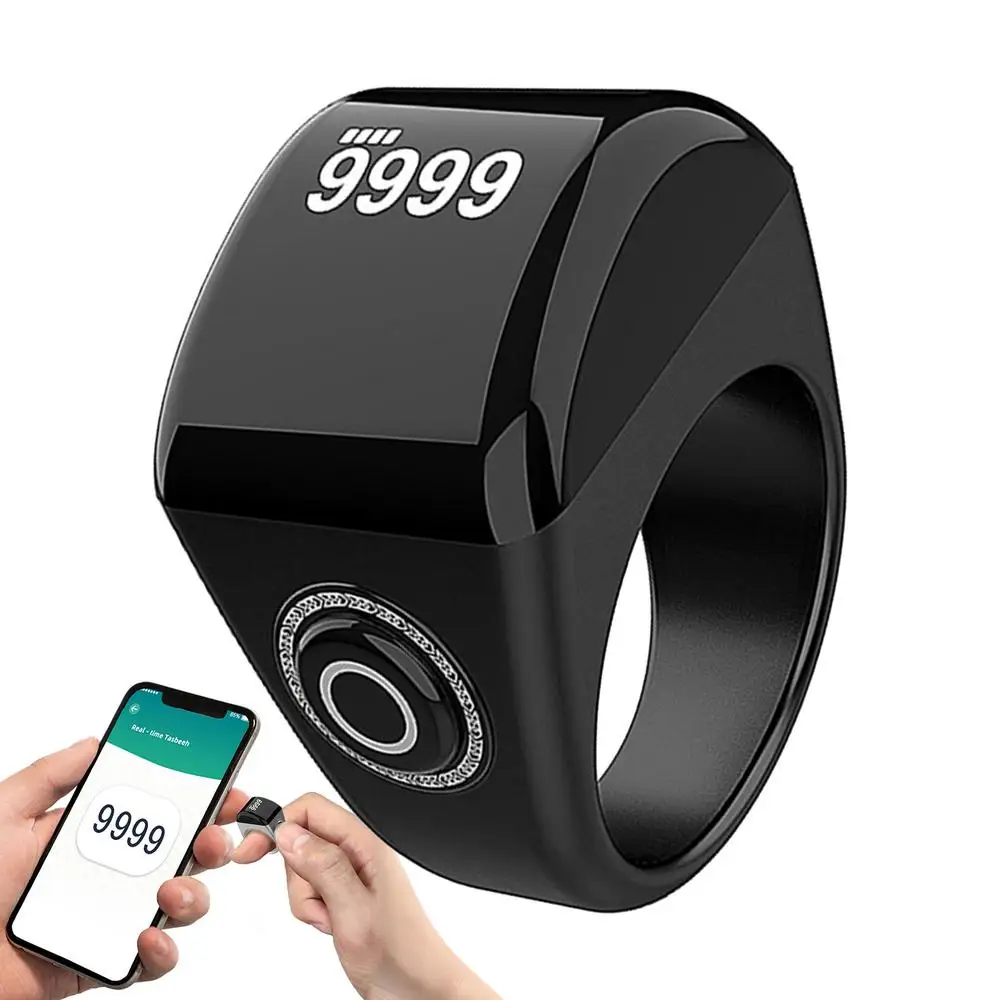 Digital Counter Clicker Counting Clicker Digital Tally Counter Clear Display 5 Prayer Time Reminders Ring Electronic Counter