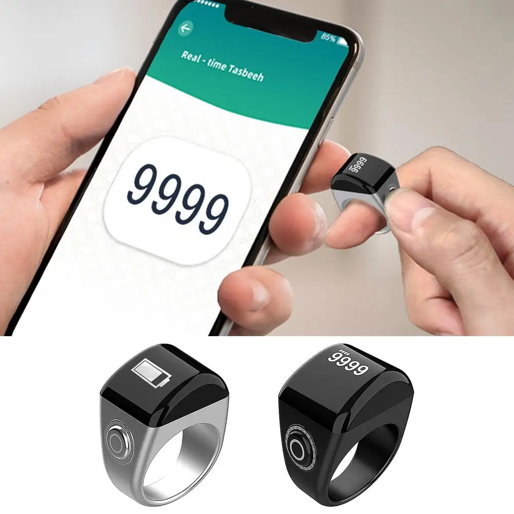 Digital Counter Clicker Counting Clicker Digital Tally Counter Clear Display 5 Prayer Time Reminders Ring Electronic Counter