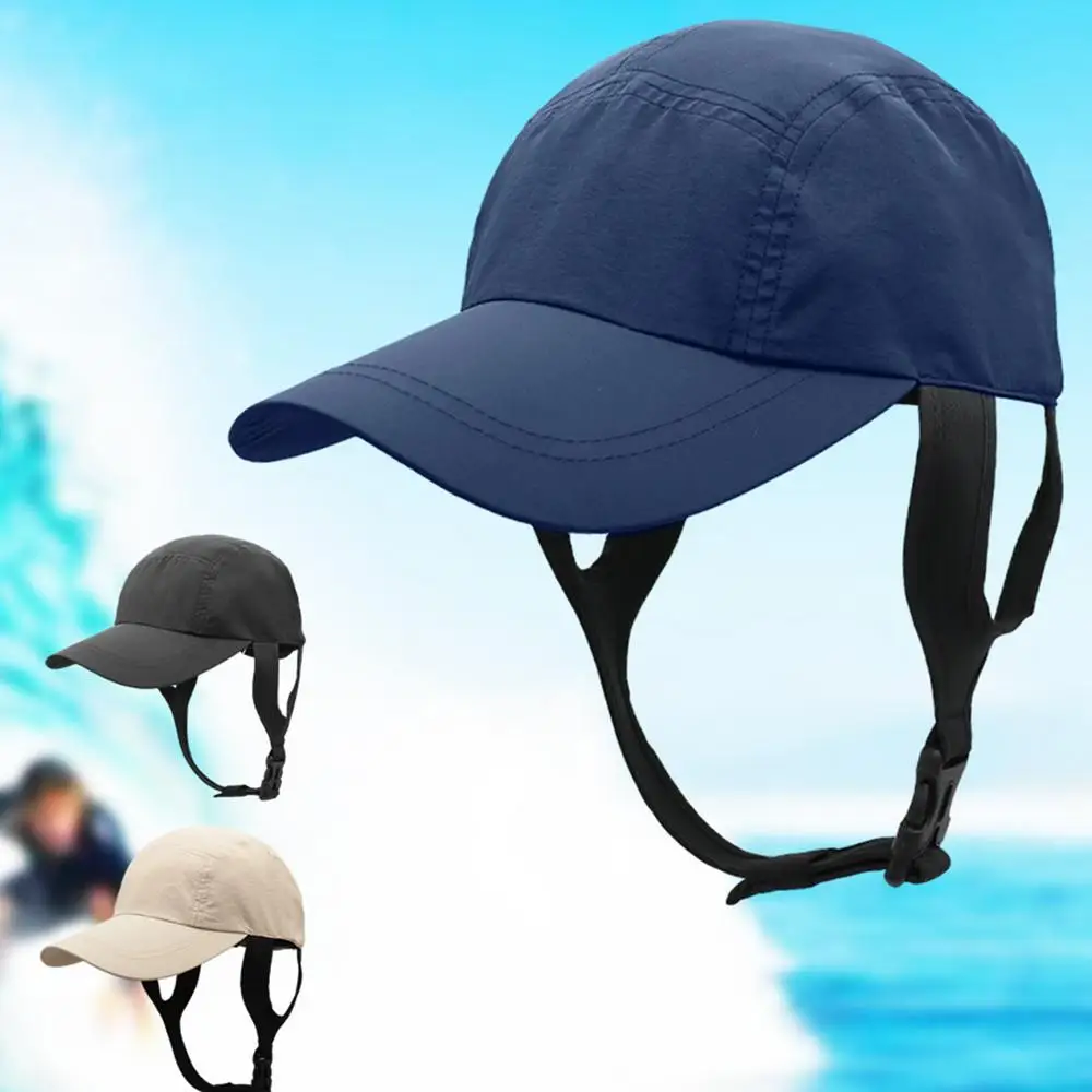 Beach Surf Caps Breathable Sun Hat Summer Outdoor Fishing Caps Chin Adjustable Bucket Hat Water Sport Caps Riding Hiking Sun Hat