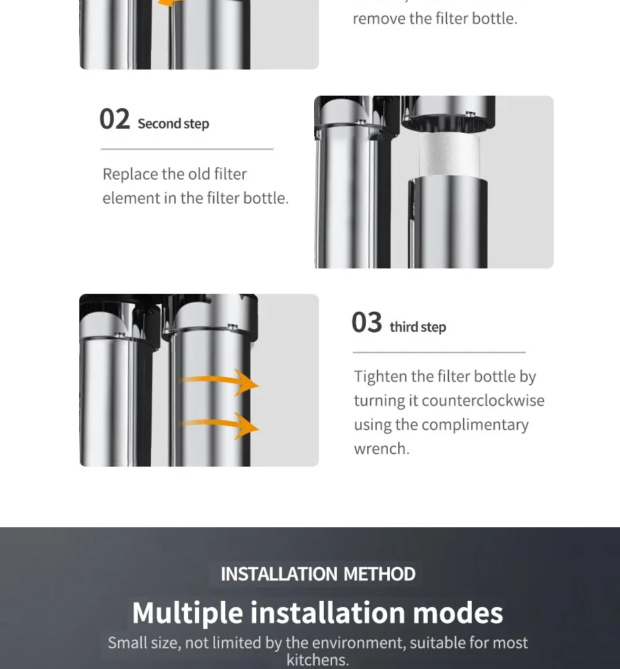 Upgrad Household Intelligent 5-Stage Ultrafiltration Water Purification System with Scale Inhibition Carbon Kitchen Water Filt
