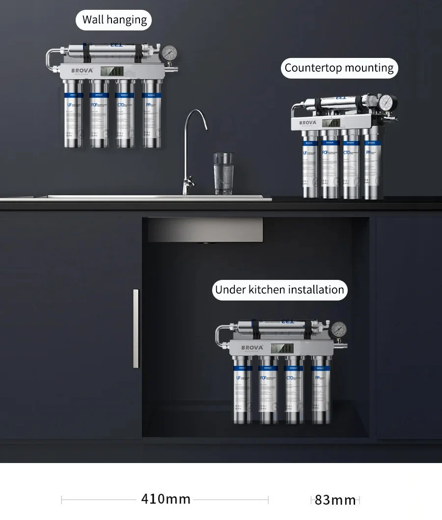 Upgrad Household Intelligent 5-Stage Ultrafiltration Water Purification System with Scale Inhibition Carbon Kitchen Water Filt