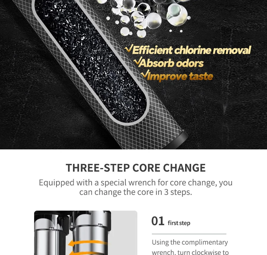 Upgrad Household Intelligent 5-Stage Ultrafiltration Water Purification System with Scale Inhibition Carbon Kitchen Water Filt
