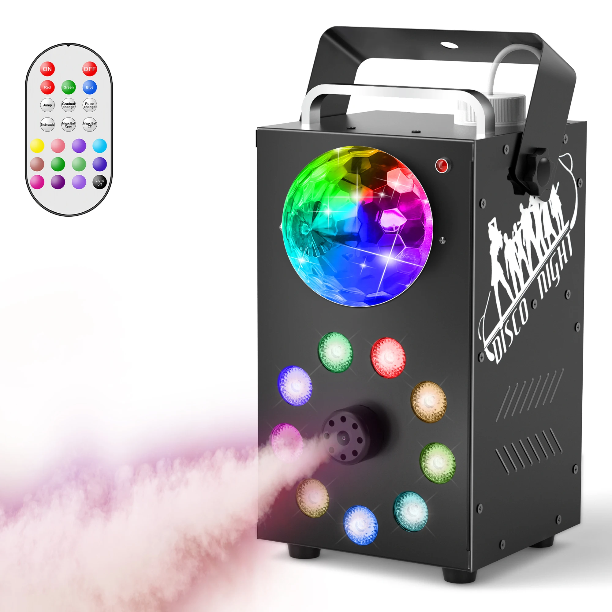 U'King 700W Smoke Machine Wireless Remote Control Effect Fogger 3in1 LED RGB Stage Light Fog Machine DJ Halloween Christmas