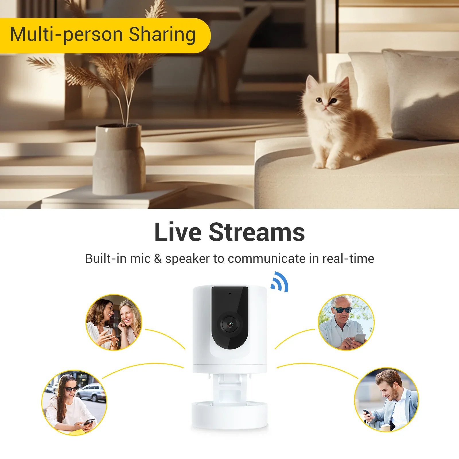 BoyKeep Indoor Security Baby Camera Home Security Wifi 1080P Pet Dog 2-Way Talk Camera with Phone App Motion Detection K11