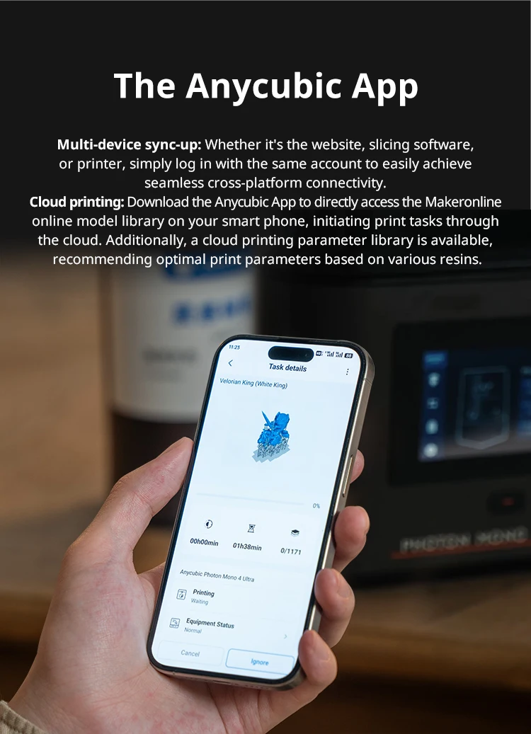 ANYCUBIC Photon Mono 4 Ultra LCD 3D Printer 7" 10K High Precision UV Resin 3D Printing 2.2L Build Volume Size 236mm*231mm*430mm