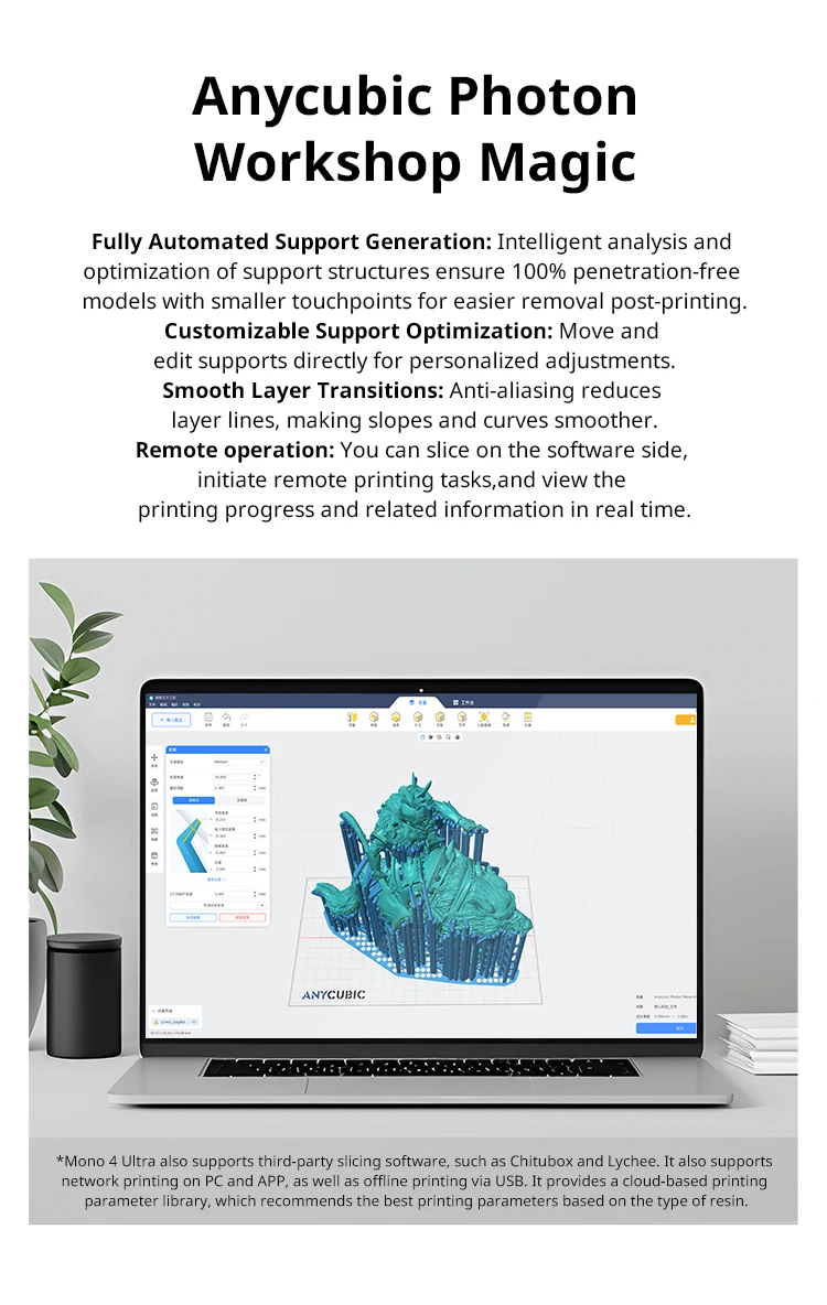 ANYCUBIC Photon Mono 4 Ultra LCD 3D Printer 7" 10K High Precision UV Resin 3D Printing 2.2L Build Volume Size 236mm*231mm*430mm