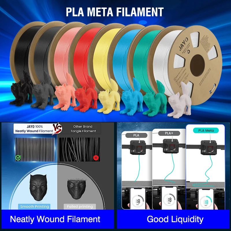 JAYO 3D Filament PLA 8Rolls 10Rolls 175mm 3D Printing No Bubbles No Drawing Smooth Multiple Colors Optional 11kg For 3D Printing