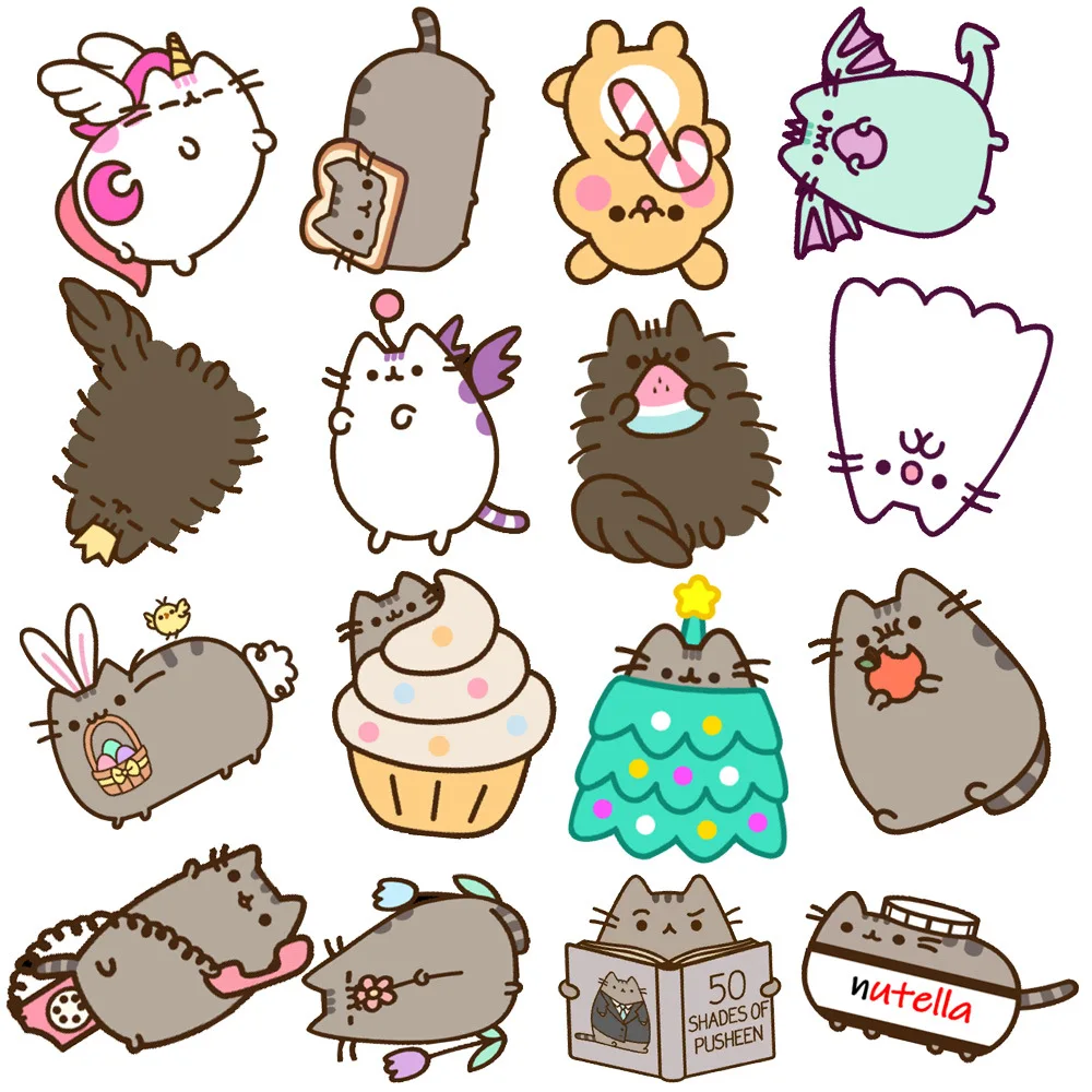 10/30/50pcs Kawaii Chunky Cat Stickers Cute Decorative Stationery Scrapbook Notebook Phone Diary DIY Waterproof Kids Sticker Toy