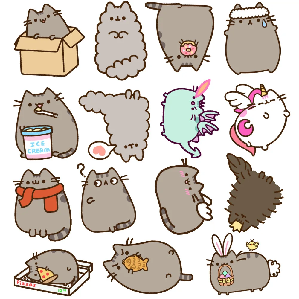 10/30/50pcs Kawaii Chunky Cat Stickers Cute Decorative Stationery Scrapbook Notebook Phone Diary DIY Waterproof Kids Sticker Toy
