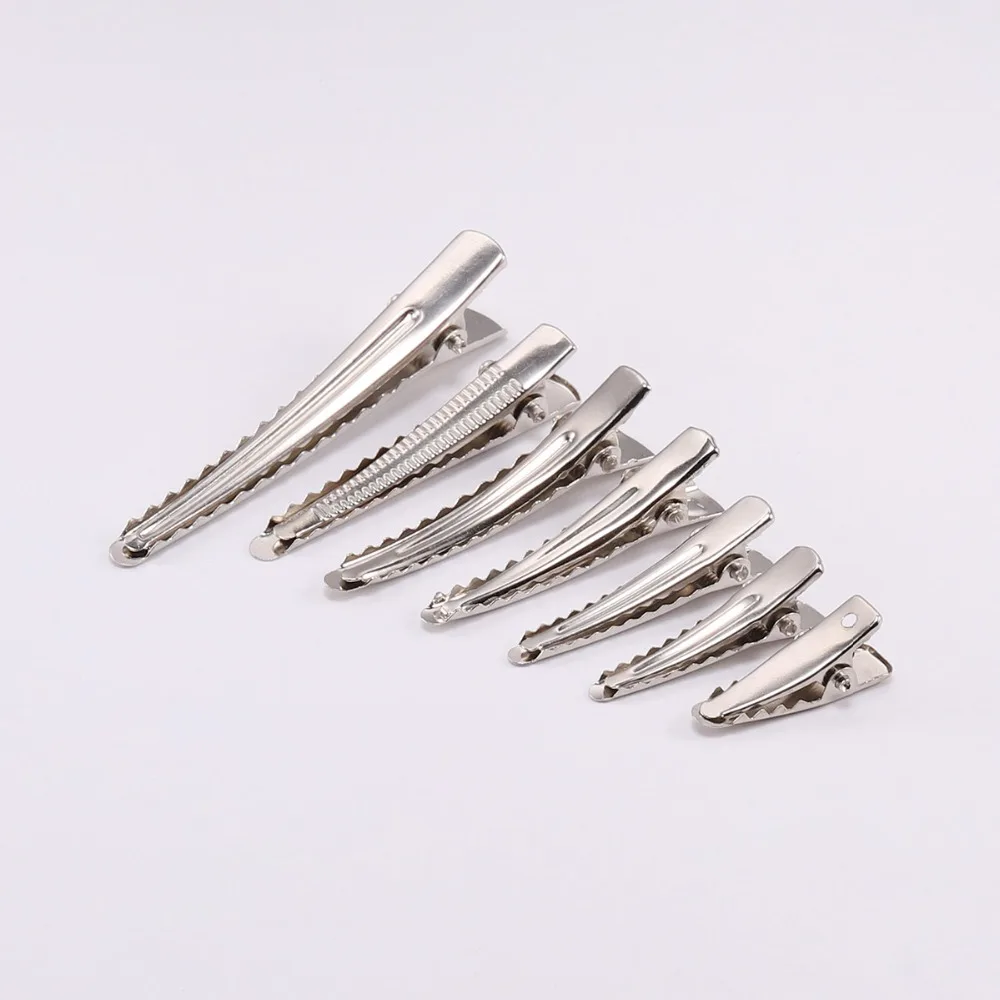 20/50pcs 25-60mm Hair Clip For Jewelry Making Single Prong Alligator Hairpin With Teeth Blank Setting Base For DIY Hair Clips