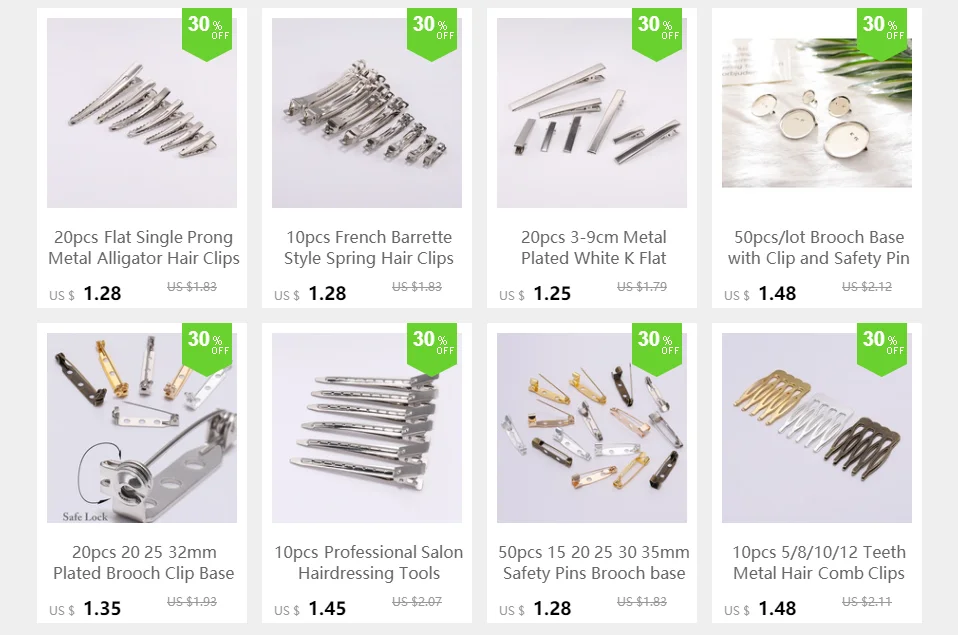 20/50pcs 25-60mm Hair Clip For Jewelry Making Single Prong Alligator Hairpin With Teeth Blank Setting Base For DIY Hair Clips