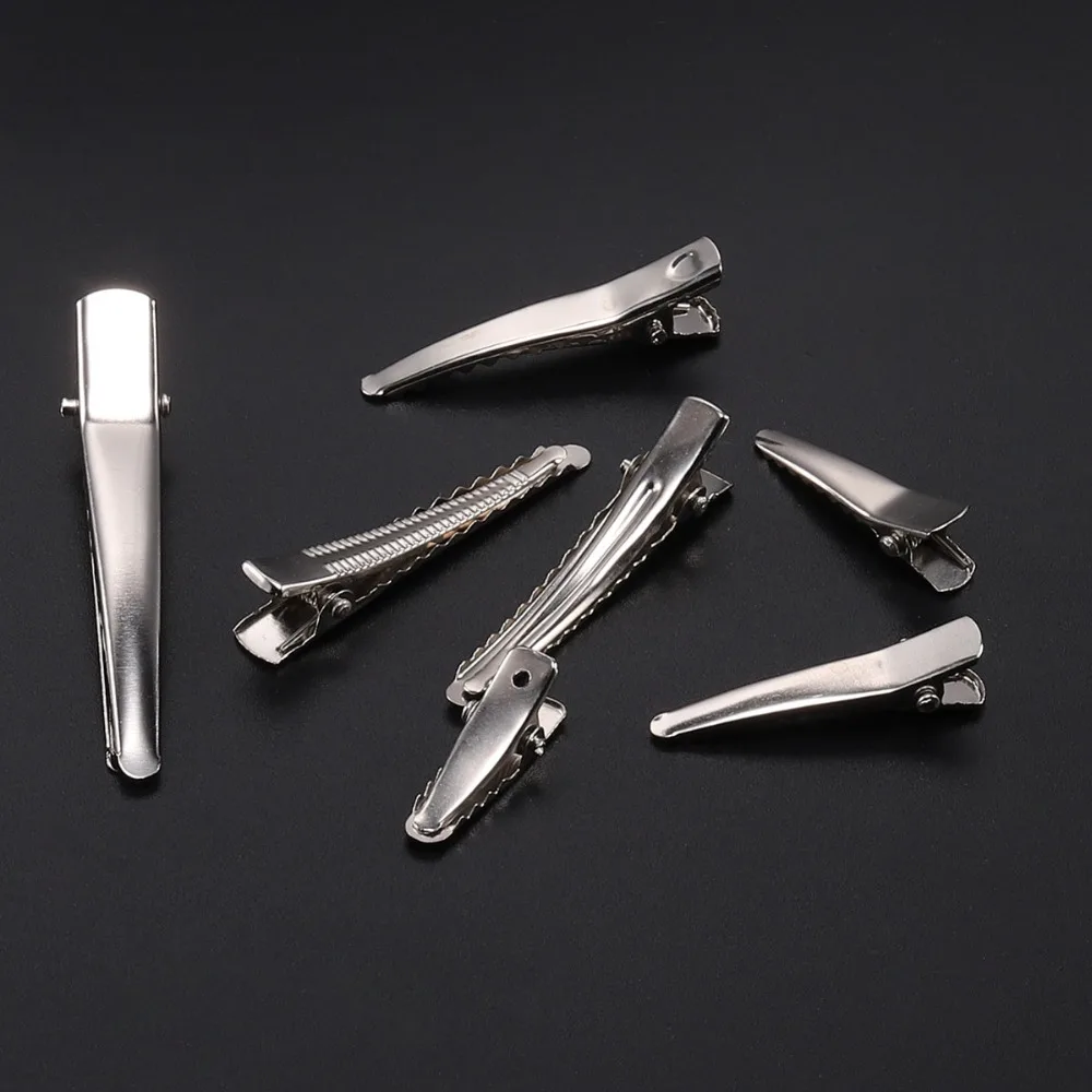 20/50pcs 25-60mm Hair Clip For Jewelry Making Single Prong Alligator Hairpin With Teeth Blank Setting Base For DIY Hair Clips