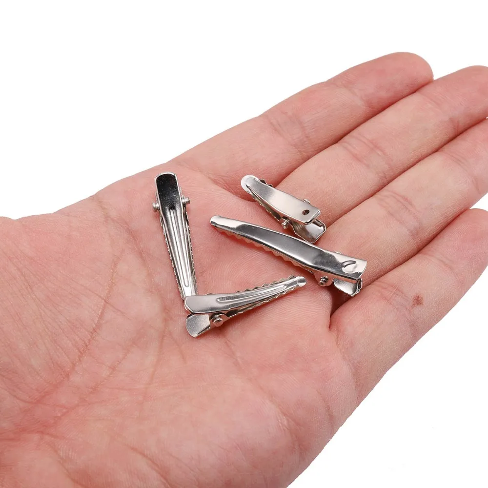 20/50pcs 25-60mm Hair Clip For Jewelry Making Single Prong Alligator Hairpin With Teeth Blank Setting Base For DIY Hair Clips