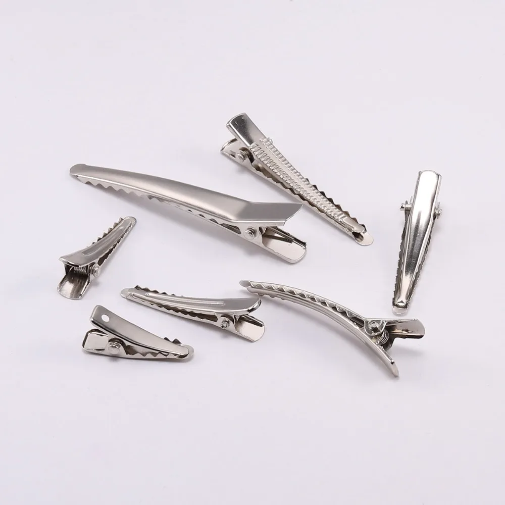 20/50pcs 25-60mm Hair Clip For Jewelry Making Single Prong Alligator Hairpin With Teeth Blank Setting Base For DIY Hair Clips