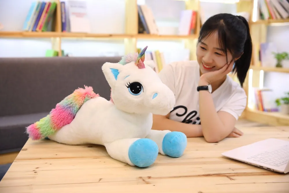 40/60/80cm Stuffed Animal Dolls Kawaii Cartoon Rainbow Unicorn Plush toys Present Toys Birthday Gift