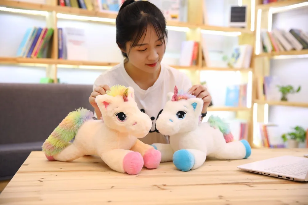40/60/80cm Stuffed Animal Dolls Kawaii Cartoon Rainbow Unicorn Plush toys Present Toys Birthday Gift