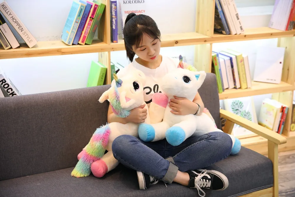 40/60/80cm Stuffed Animal Dolls Kawaii Cartoon Rainbow Unicorn Plush toys Present Toys Birthday Gift